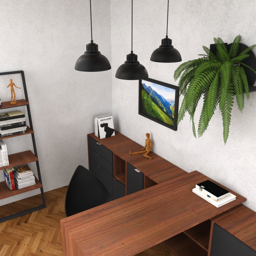 Lámpara colgante SVEN 3xE27/15W/230V negro