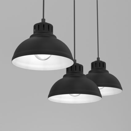 Lámpara colgante SVEN 3xE27/15W/230V negro