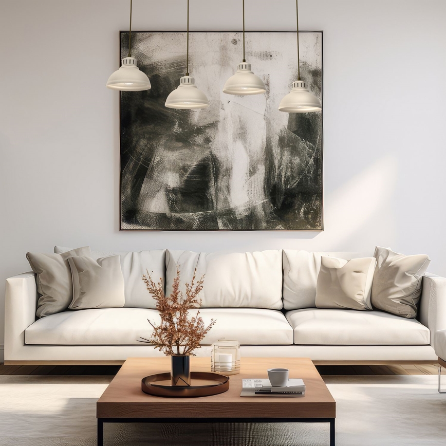 Lámpara colgante SVEN 4xE27/15W/230V beige
