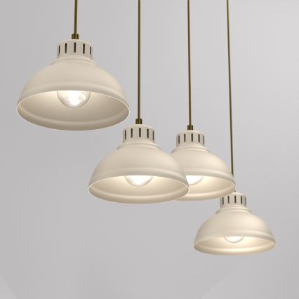 Lámpara colgante SVEN 4xE27/15W/230V beige
