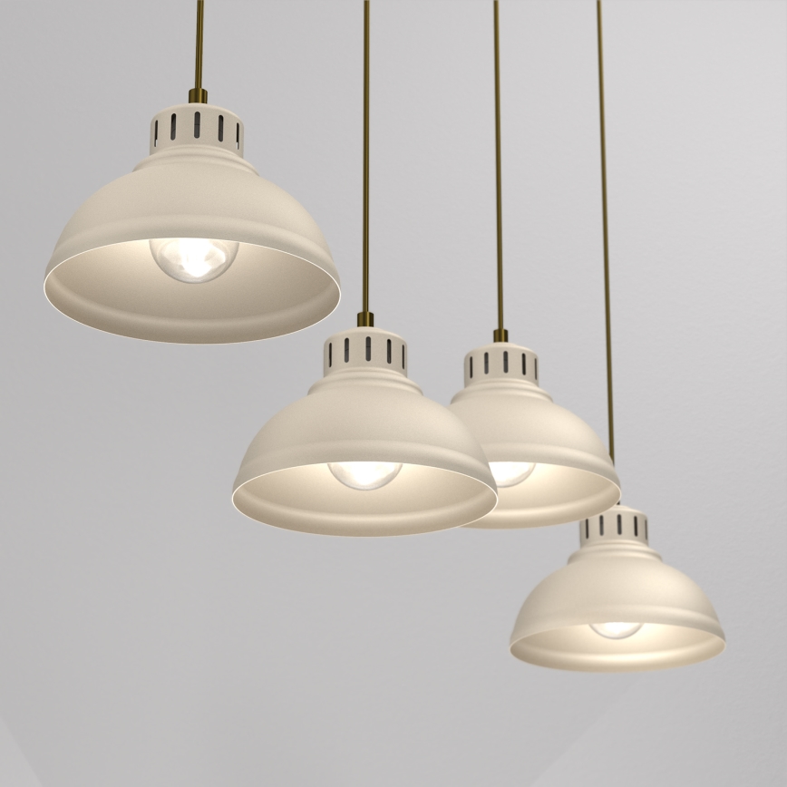 Lámpara colgante SVEN 4xE27/15W/230V beige