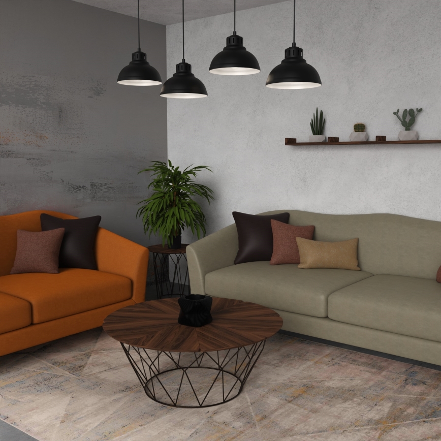 Lámpara colgante SVEN 4xE27/15W/230V negro