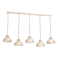 Lámpara colgante SVEN 5xE27/15W/230V beige