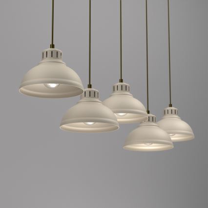 Lámpara colgante SVEN 5xE27/15W/230V beige