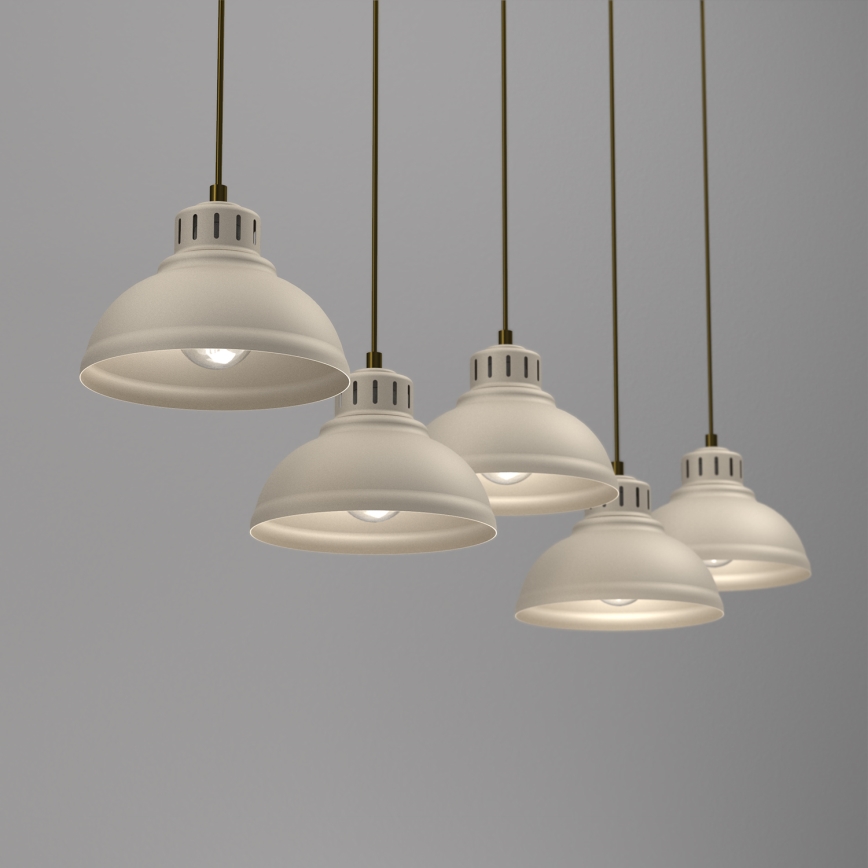 Lámpara colgante SVEN 5xE27/15W/230V beige