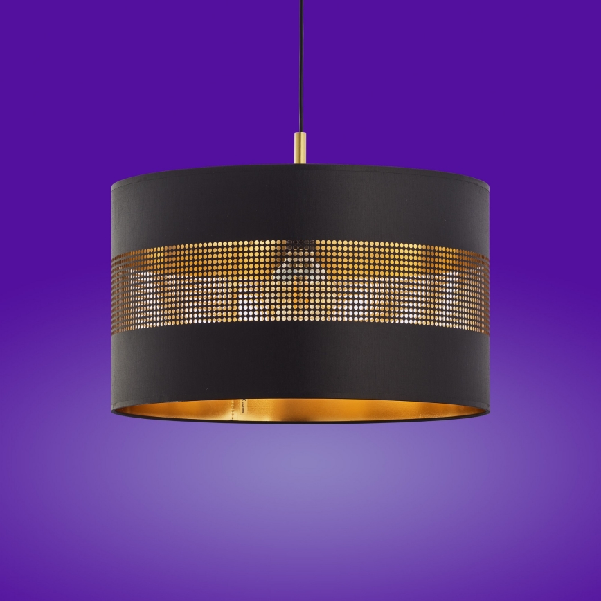 Lámpara colgante TAGO 1xE27/25W/230V negro/dorado