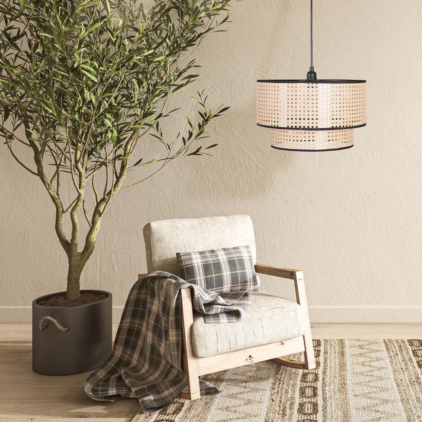 Lámpara colgante TAKARA 1xE27/20W/230V diá. 40 cm beige