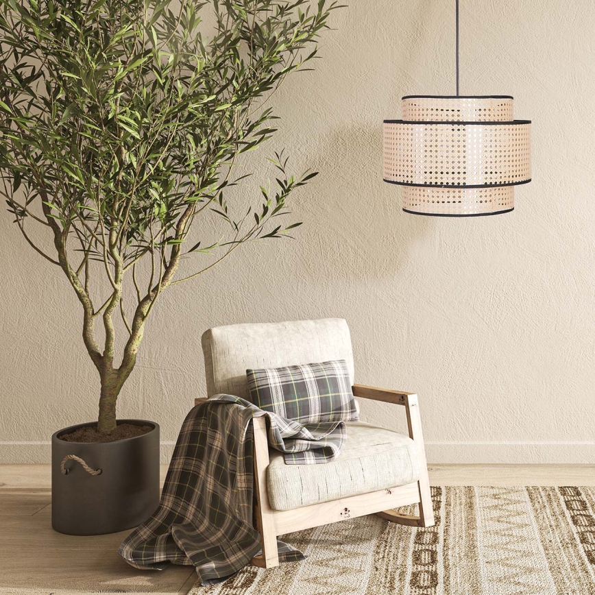Lámpara colgante TAKARA 1xE27/20W/230V diá. 40 cm beige