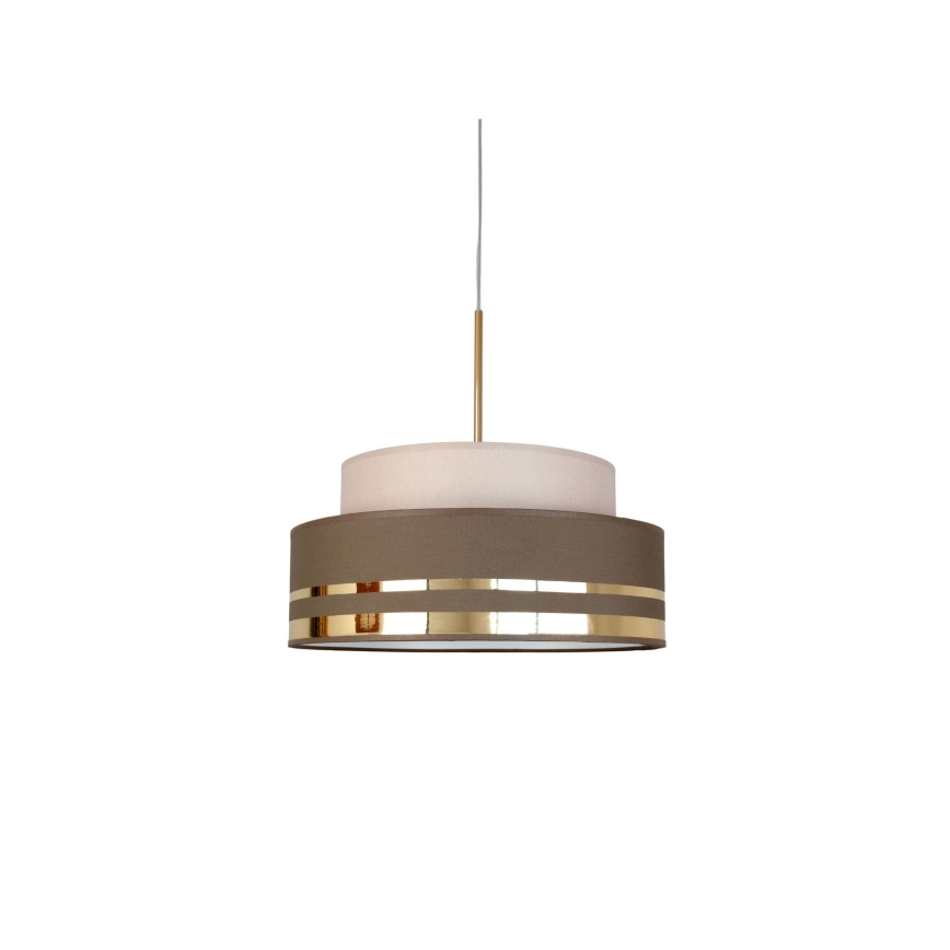 Lámpara colgante TAMI 1xE27/60W/230V beige/marrón/dorado
