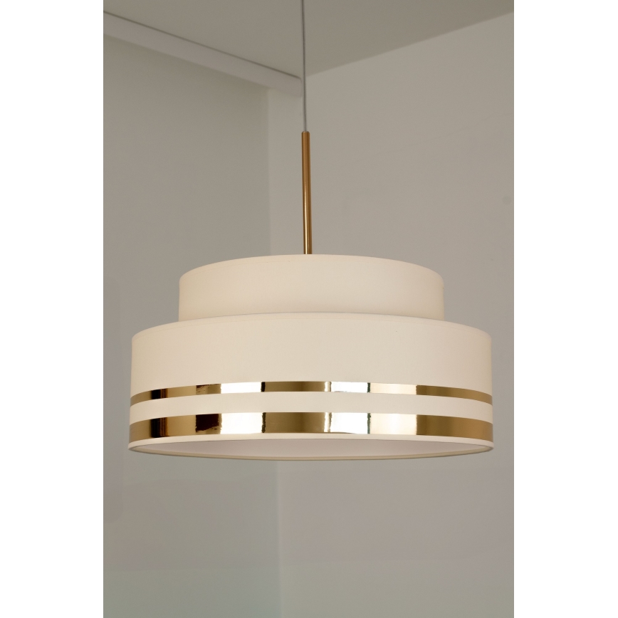 Lámpara colgante TAMI 1xE27/60W/230V diá. 40 cm beige/dorado