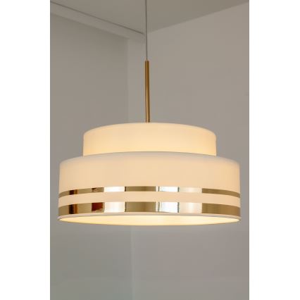 Lámpara colgante TAMI 1xE27/60W/230V diá. 40 cm beige/dorado