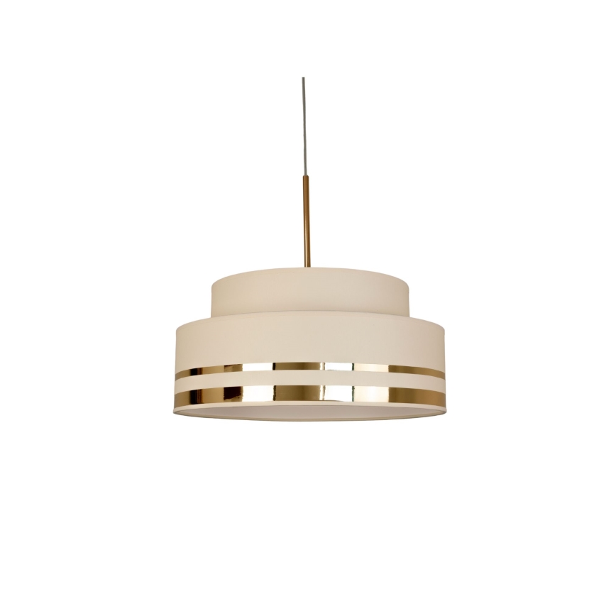 Lámpara colgante TAMI 1xE27/60W/230V diá. 40 cm beige/dorado