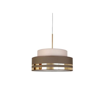 Lámpara colgante TAMI 1xE27/60W/230V diá. 40 cm beige/marrón/dorado