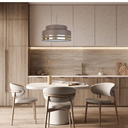 Lámpara colgante TAMI 1xE27/60W/230V diá. 40 cm marrón/dorado
