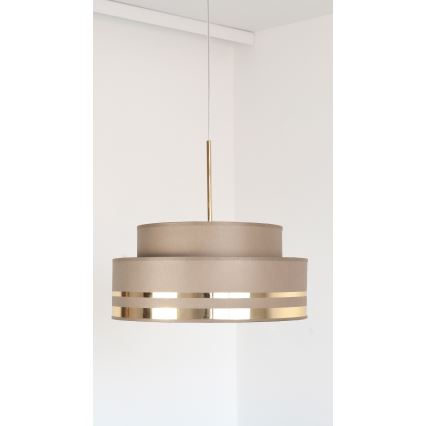 Lámpara colgante TAMI 1xE27/60W/230V diá. 40 cm marrón/dorado