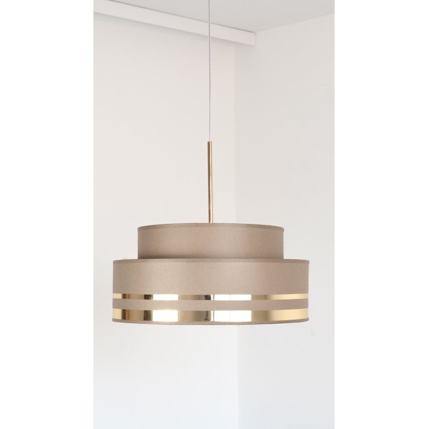 Lámpara colgante TAMI 1xE27/60W/230V diá. 40 cm marrón/dorado