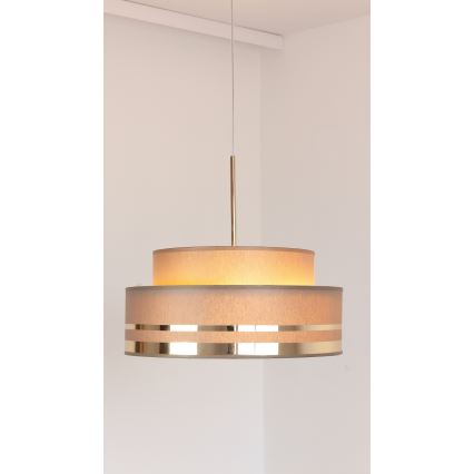 Lámpara colgante TAMI 1xE27/60W/230V diá. 40 cm marrón/dorado