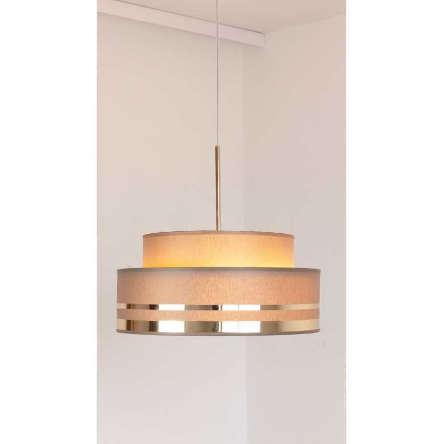 Lámpara colgante TAMI 1xE27/60W/230V diá. 40 cm marrón/dorado