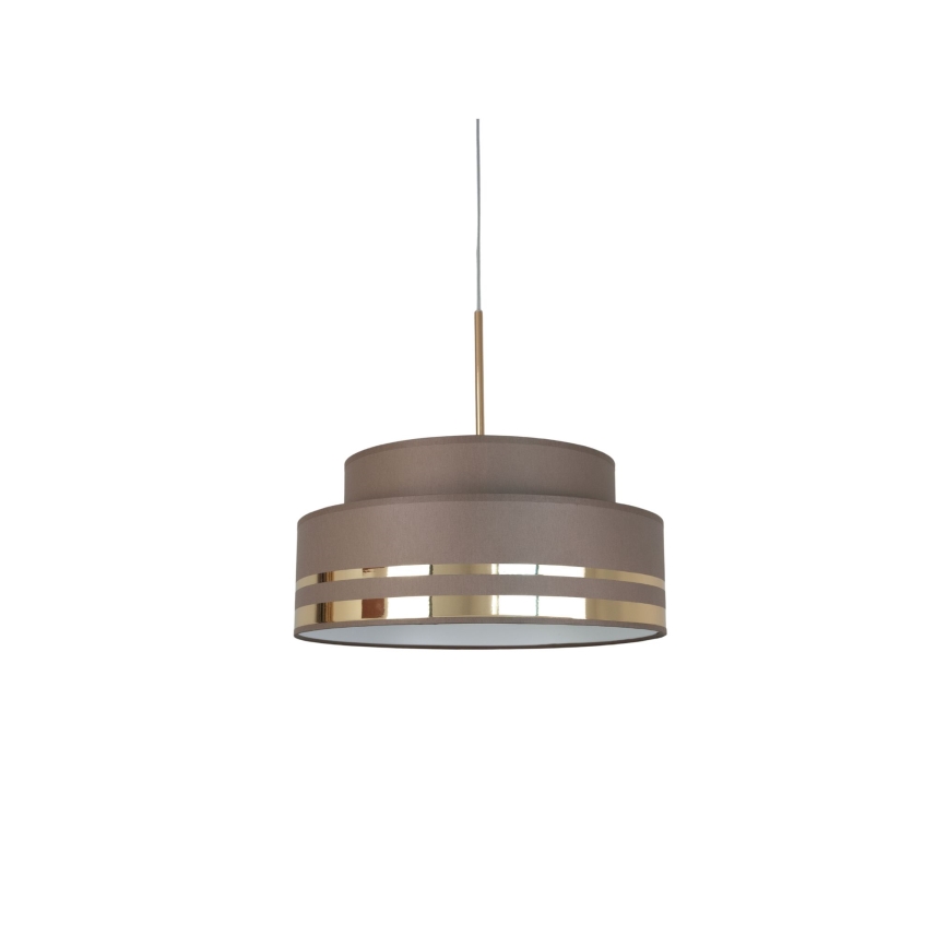 Lámpara colgante TAMI 1xE27/60W/230V diá. 40 cm marrón/dorado