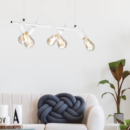 Lámpara colgante TARO 5xE27/60W/230V blanco