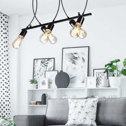 Lámpara colgante TARO 5xE27/60W/230V negro