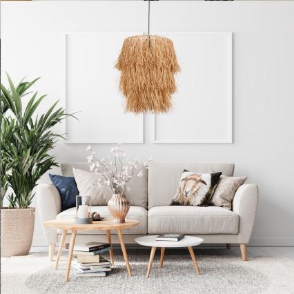 Lámpara colgante TASSEL 1xE27/40W/230V rafia