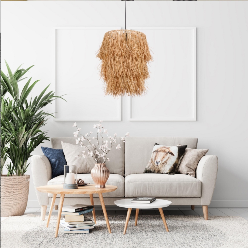 Lámpara colgante TASSEL 1xE27/40W/230V rafia