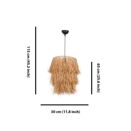 Lámpara colgante TASSEL 1xE27/40W/230V rafia