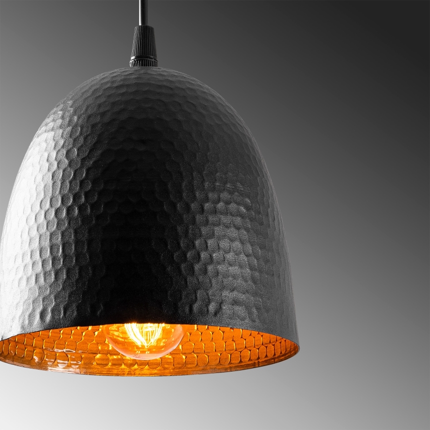 Lámpara colgante TATTOO 1xE27/40W/230V Ø 16 cm negra