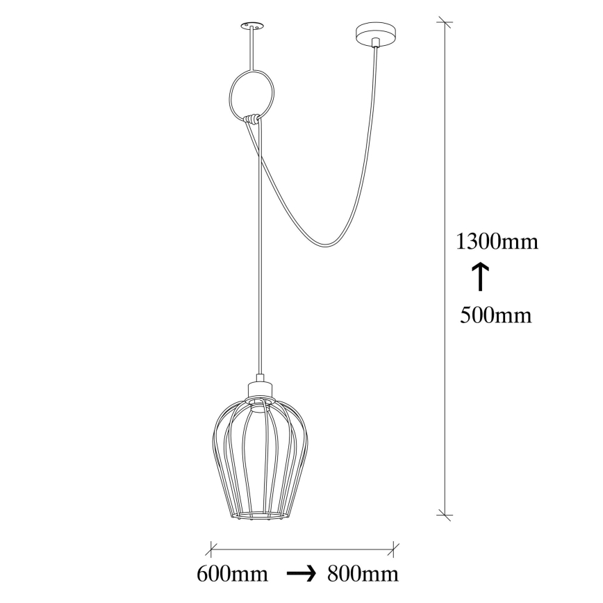 Lámpara colgante TEL 1xE27/40W/230V