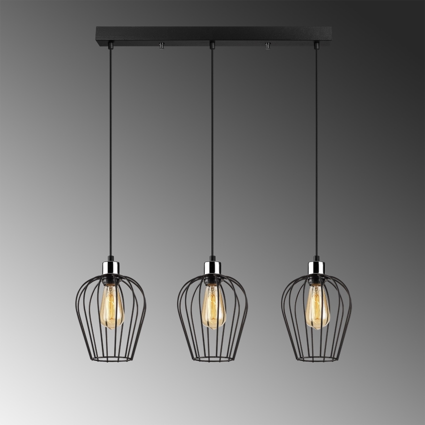 Lámpara colgante TEL 3xE27/100W/230V