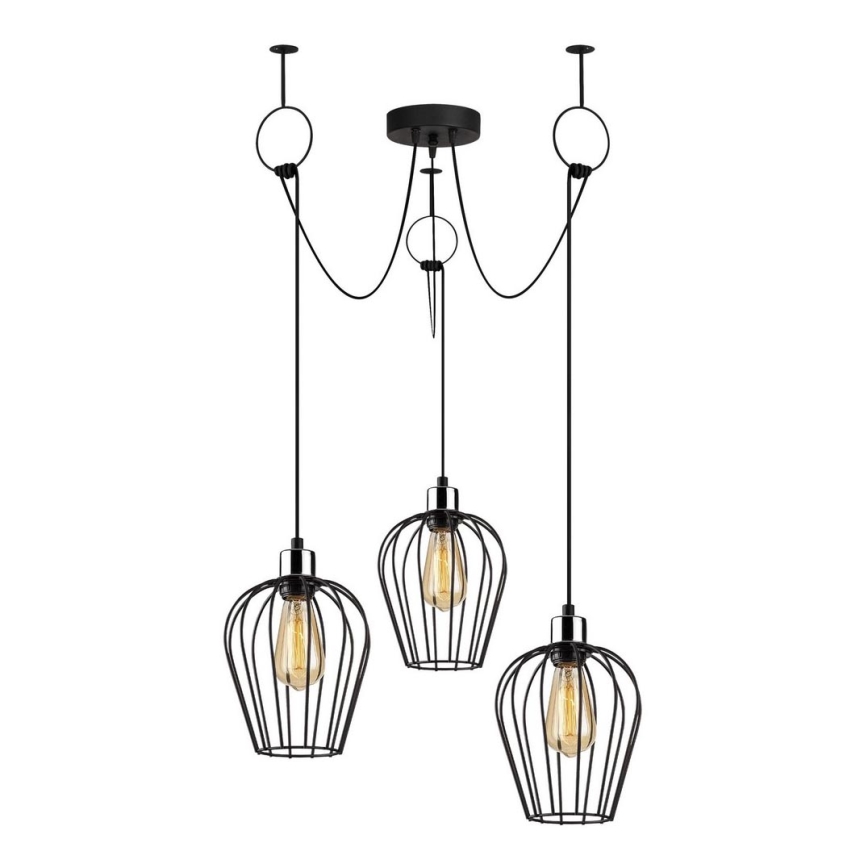 Lámpara colgante TEL 3xE27/40W/230V araña