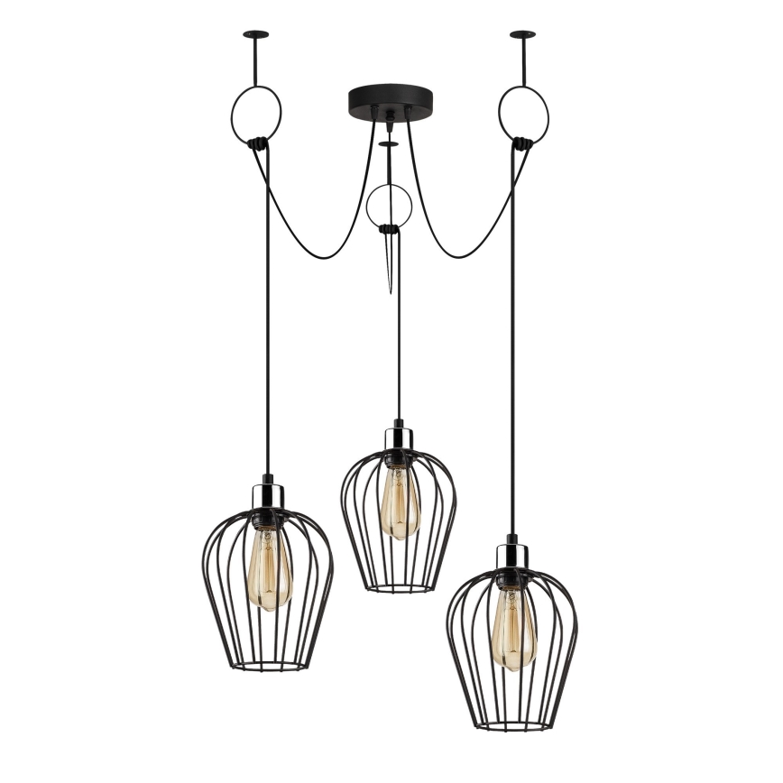 Lámpara colgante TEL 3xE27/40W/230V araña