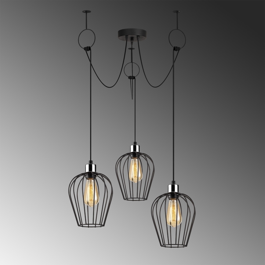 Lámpara colgante TEL 3xE27/40W/230V araña