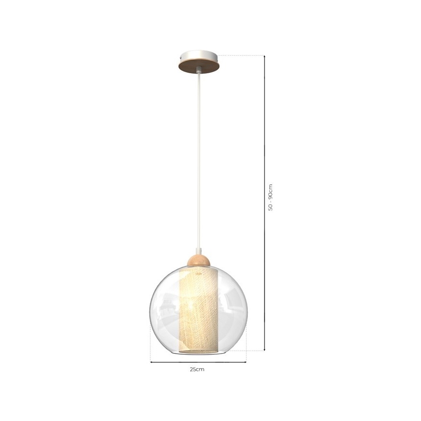 Lámpara colgante TELA 1xE27/60W/230V diá. 25 cm