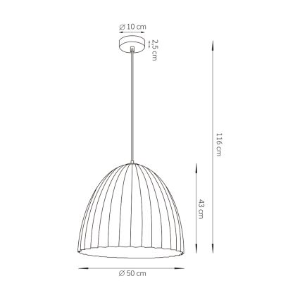 Lámpara colgante TELMA 1xE27/60W/230V diá. 50 cm marrón/dorado