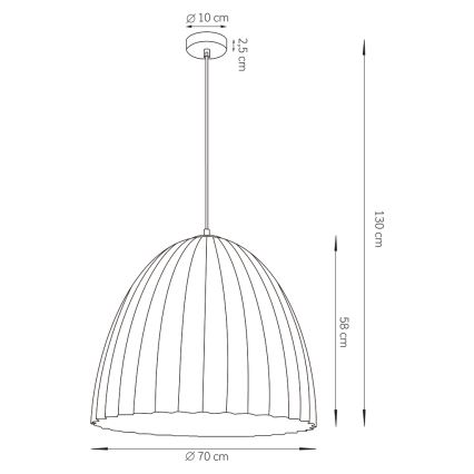 Lámpara colgante TELMA 1xE27/60W/230V diá. 70 cm negro/dorado