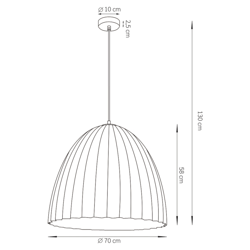 Lámpara colgante TELMA 1xE27/60W/230V diá. 70 cm negro/dorado