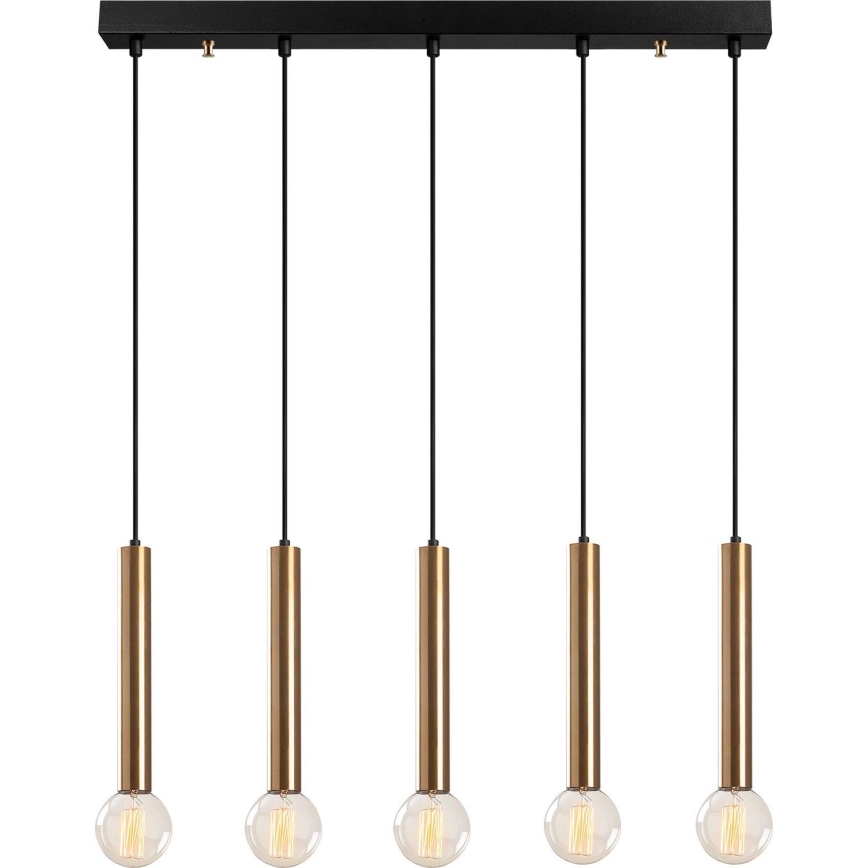 Lámpara colgante TEMPO con cable 5xE27/40W/230V, dorada