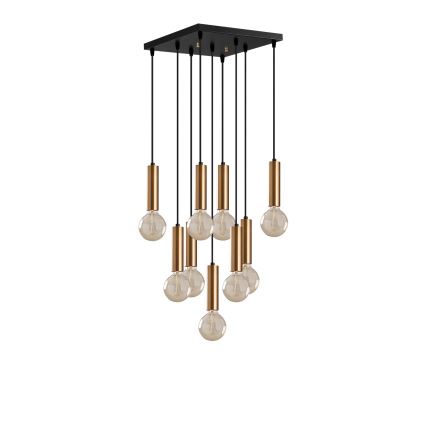 Lámpara colgante TEMPO con cable 9xE27/40W/230V, dorada