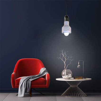Lámpara colgante TERRAZZO 1xE27/60W/230V diá. 12 cm color crema
