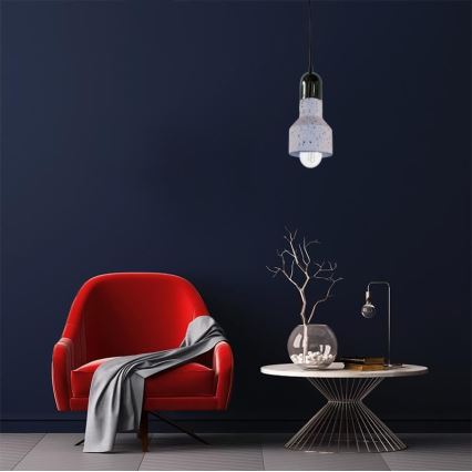 Lámpara colgante TERRAZZO 1xE27/60W/230V diá. 12 cm color crema