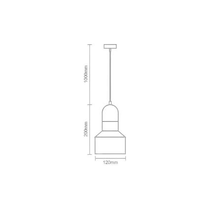 Lámpara colgante TERRAZZO 1xE27/60W/230V diá. 12 cm color crema
