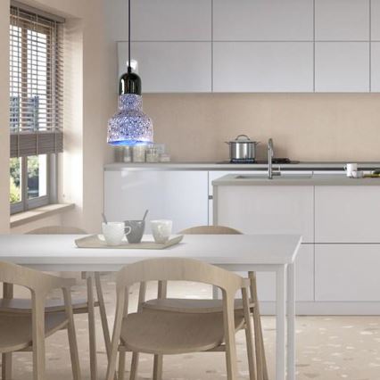 Lámpara colgante TERRAZZO 1xE27/60W/230V diá. 12 cm gris