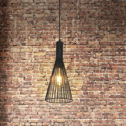 Lámpara colgante TIANA 1xE27/20W/230V diá. 15,5 cm negro