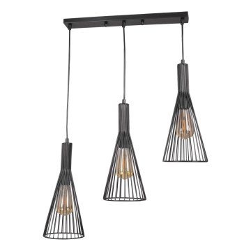 Lámpara colgante TIANA 3xE27/20W/230V negro
