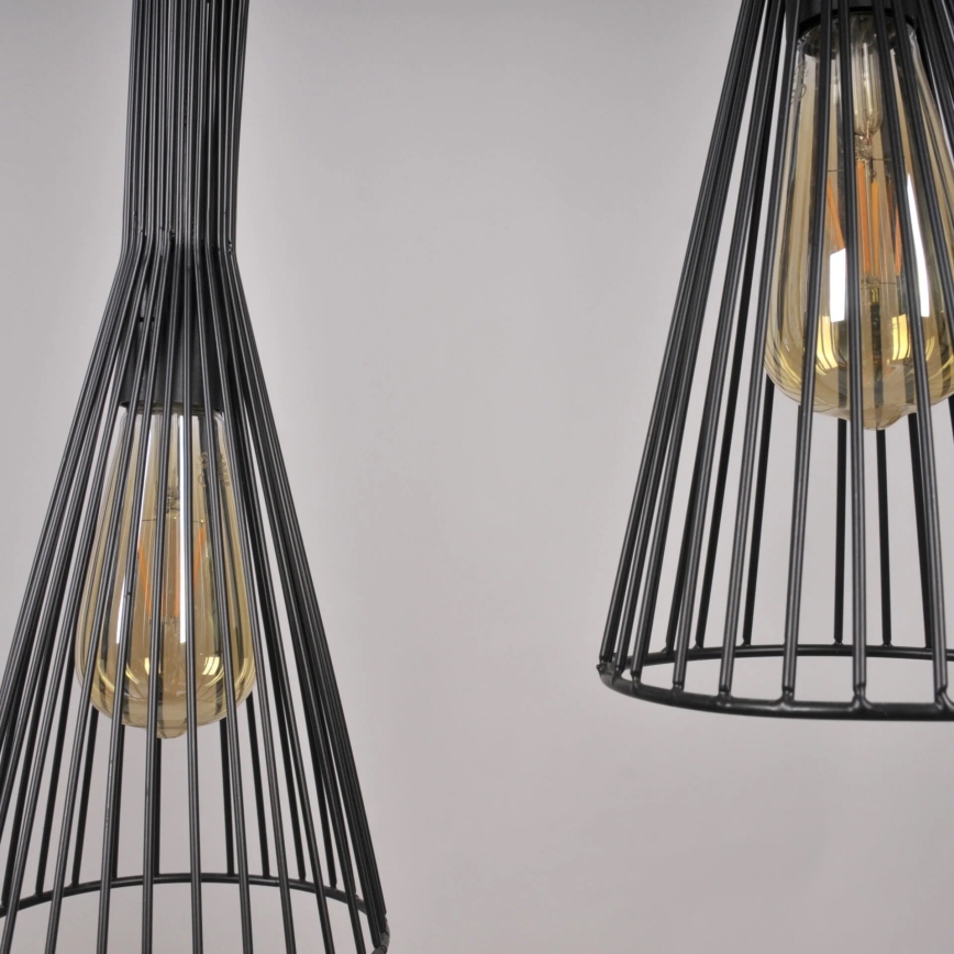 Lámpara colgante TIANA 3xE27/20W/230V negro