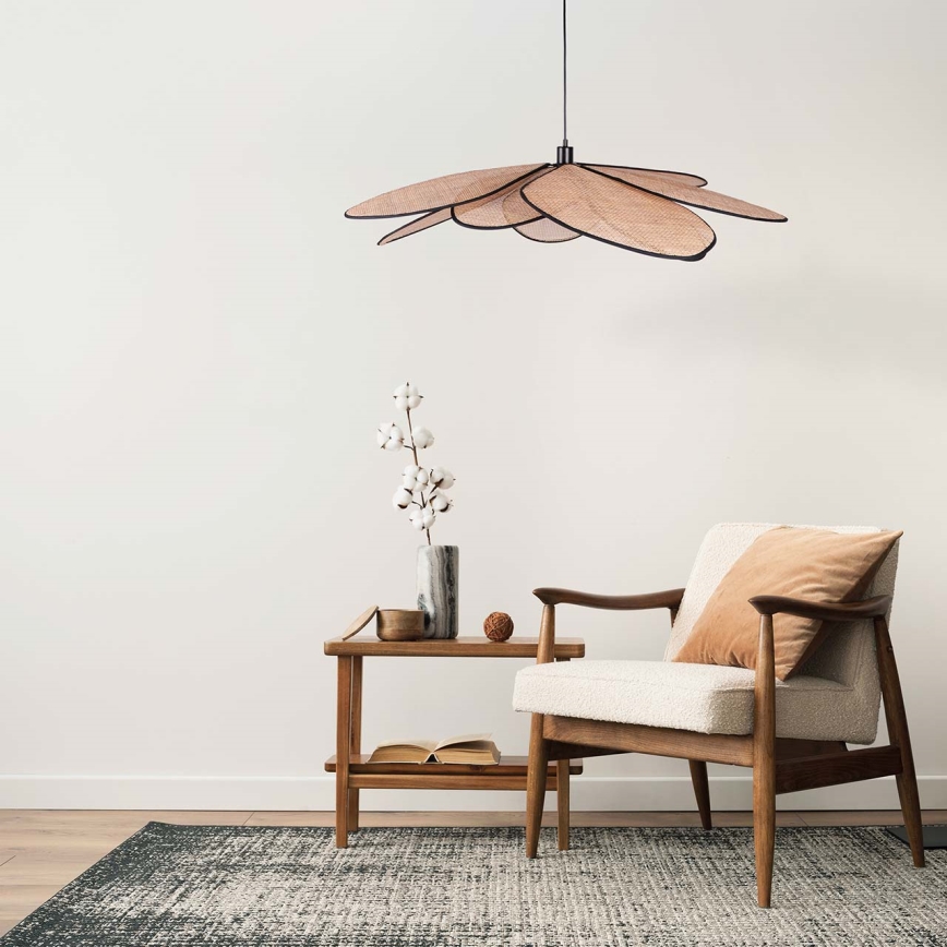 Lámpara colgante TOBAGO 1xE27/20W/230V diá. 100 cm beige
