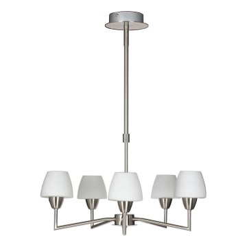 Lámpara colgante TOGO 5xG9/40W/230V cromo mate/blanco