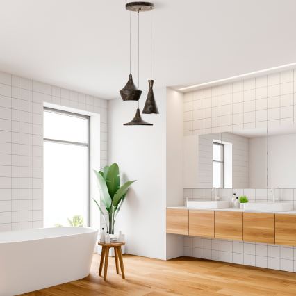Lámpara colgante TOM 3xE27/40W/230V gris